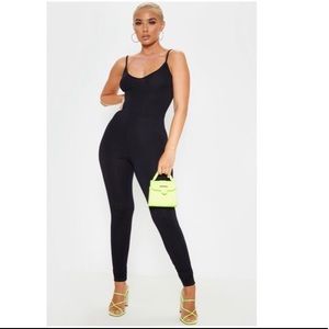Black Strappy Plungle Jumpsuit